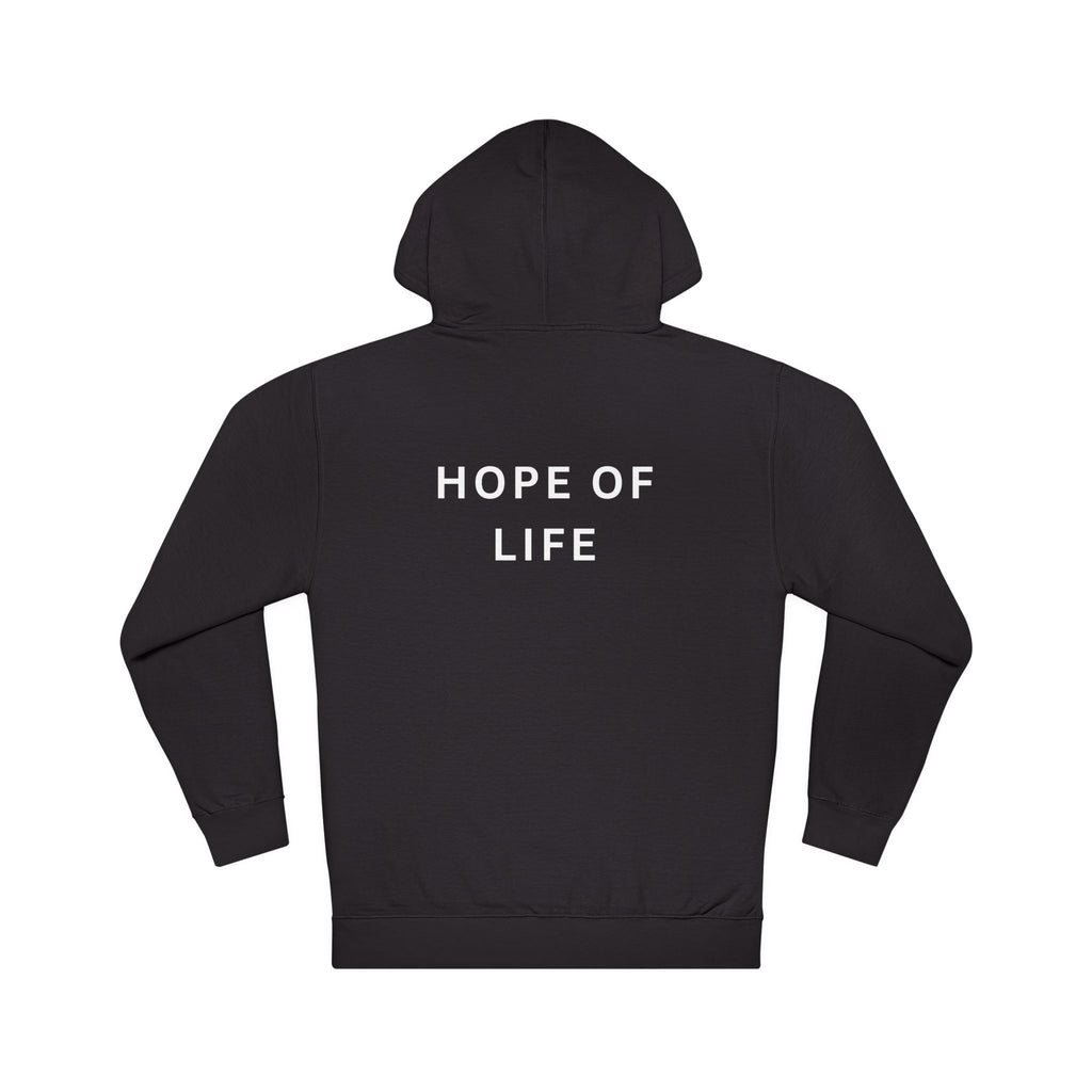 Hope of Life Hoodie — Minimal Text White Pullover