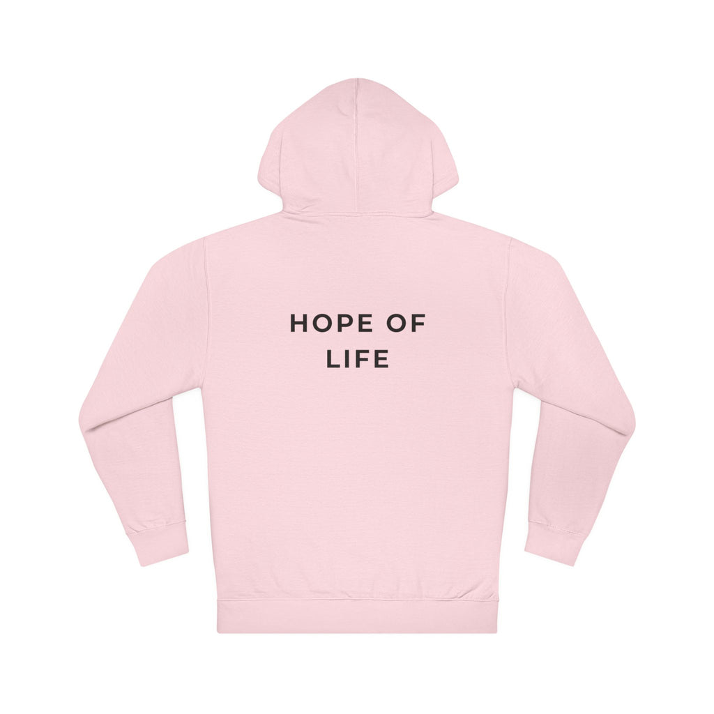 Hope of Life Hoodie — Minimal Text White Pullover