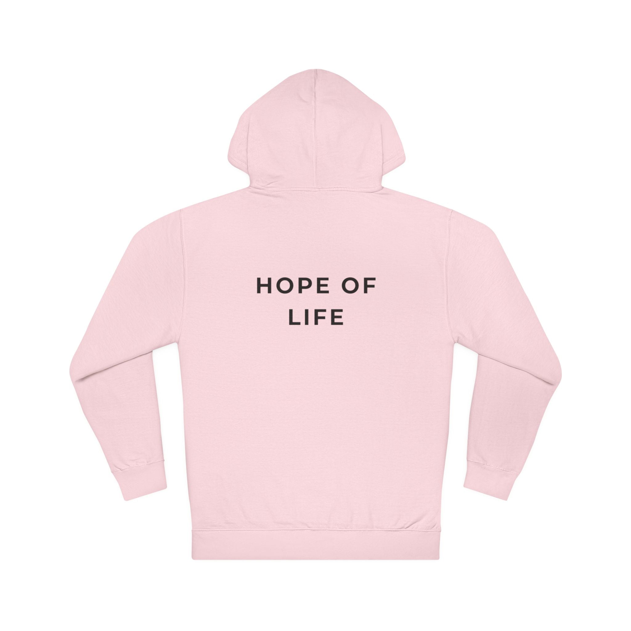 Hope of Life Hoodie — Minimal Text White Pullover