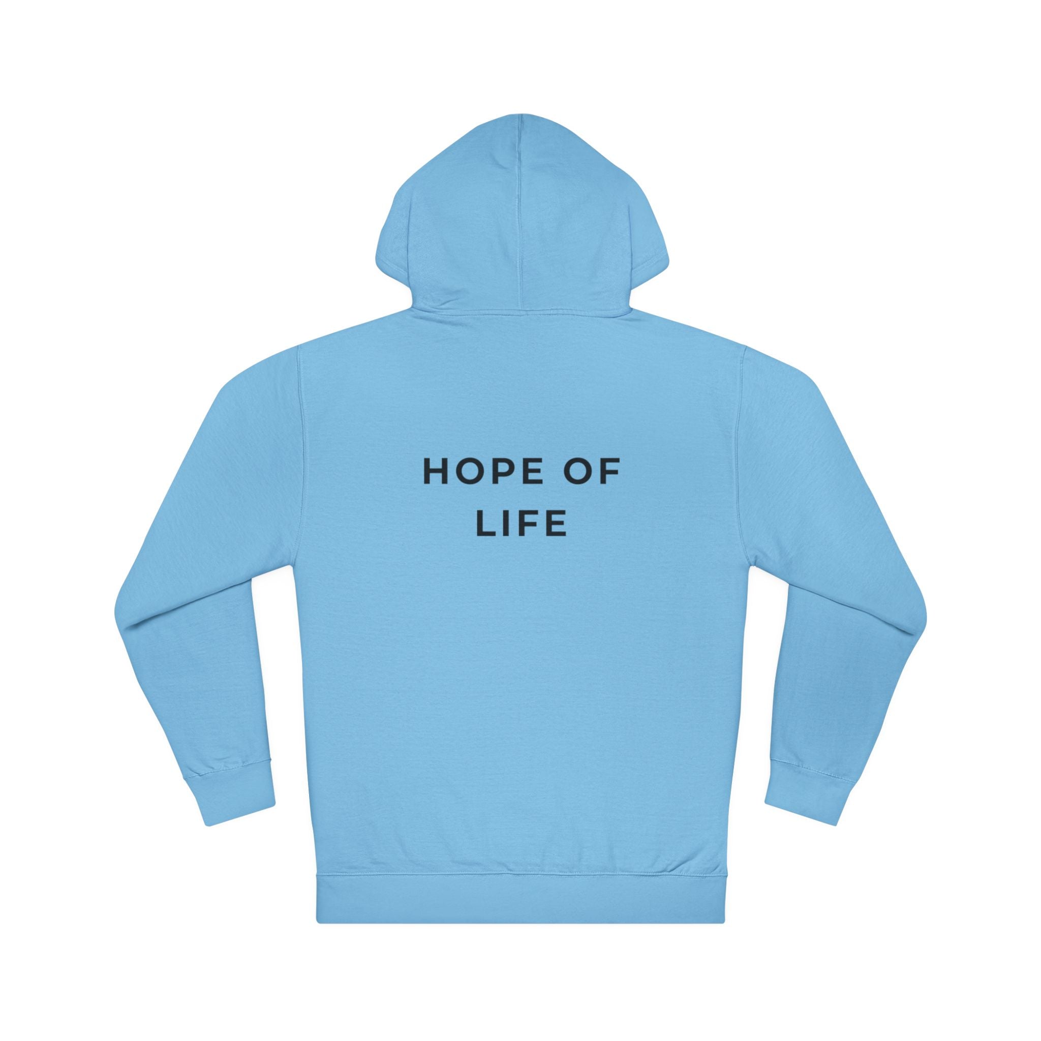Hope of Life Hoodie — Minimal Text White Pullover
