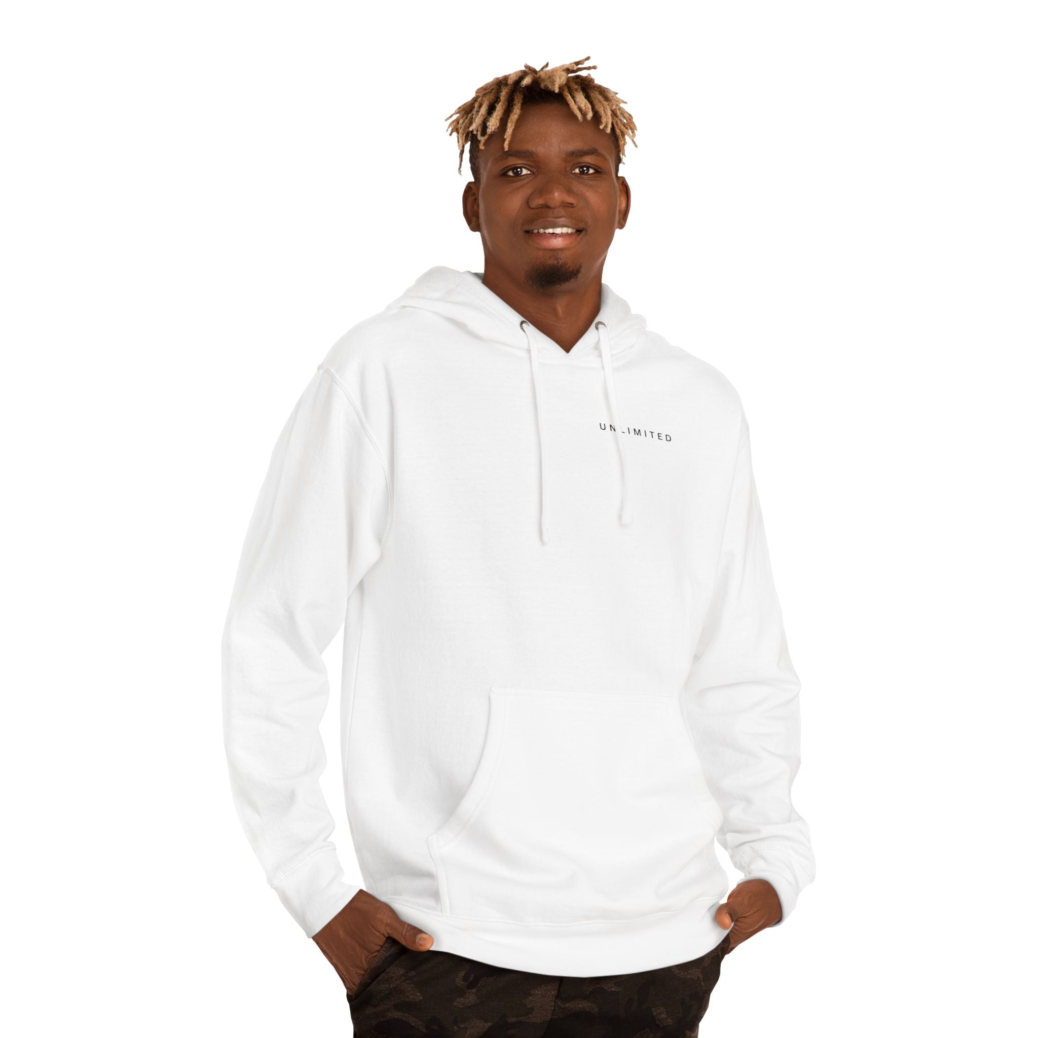 Hope of Life Hoodie — Minimal Text White Pullover